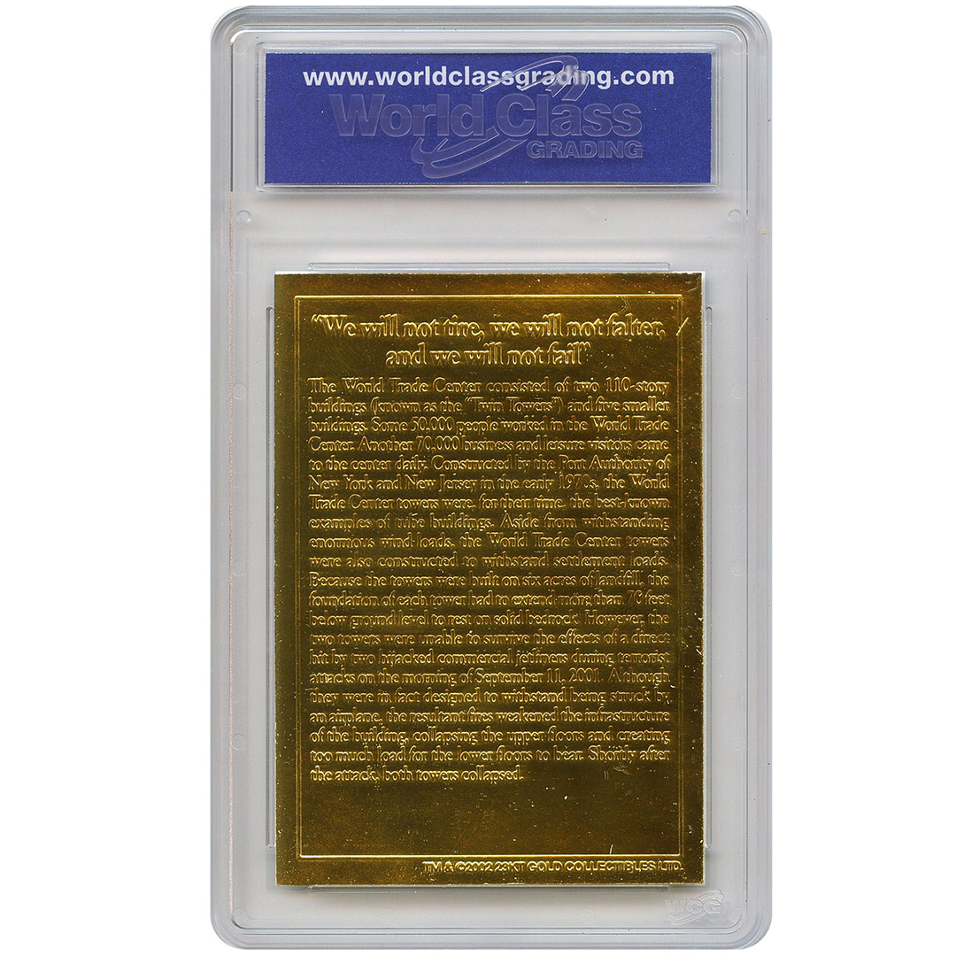 Never Forget September 11th, 2001 - 23k Gold Foil & Black Trading Card - Image 2
